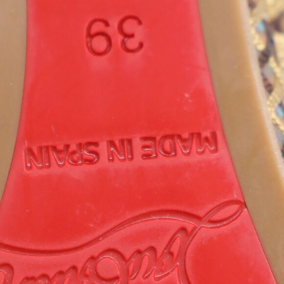 Christian Louboutin Cordorella Spiked Wedge Shoes in Brown Leather - Picture 6 of 7